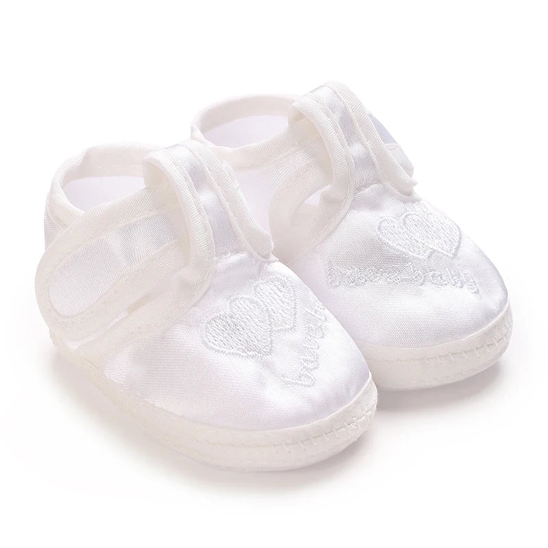 Newborn Baby's First Baptist Shoe: Newborn Boys and Girls' White Baptist Shoes Soft Sole Walking Shoes Multiple Styles-9CM/10CM