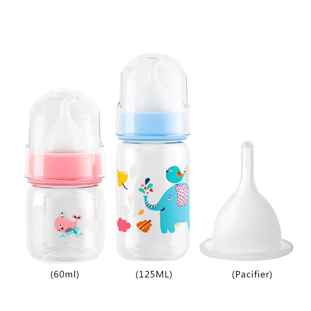 Mini Cat Dog Feeder 60ml/125ml Mini Nipple Feeding Bottle PP Cartoon Animals Nursing Bottle for Newborn Kittens Puppies