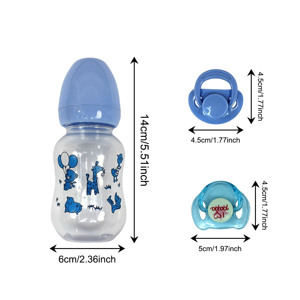 Reborn Doll Pacifier Doll Baby Feeding Bottle To Fit Reborn Dolls Include(Pacifier*2, Feeding Bottle*1)