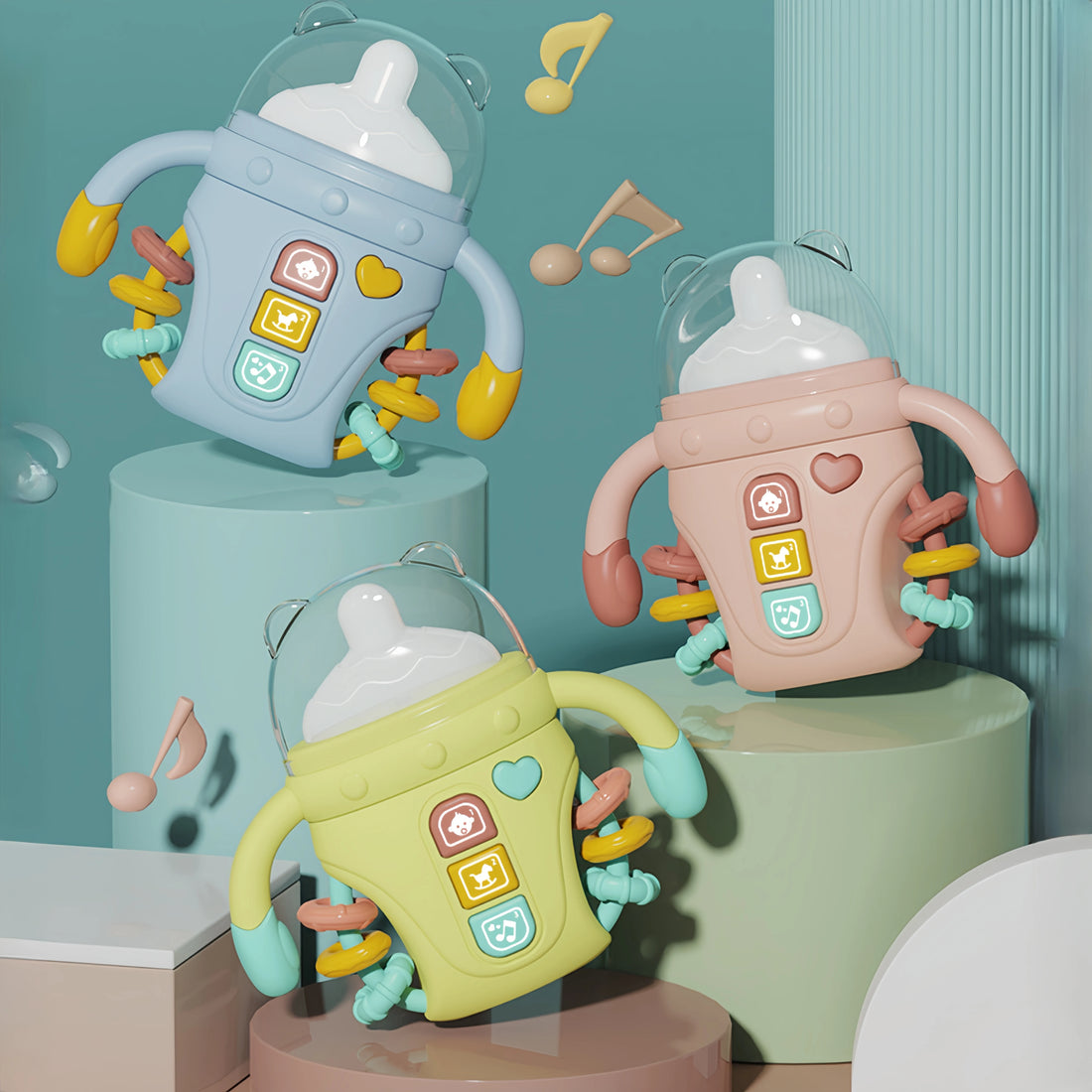 Electronic baby bottle-shaped toys/rattle toys/musical toys, songs/English words, suitable for babies over 18 months old, birthd