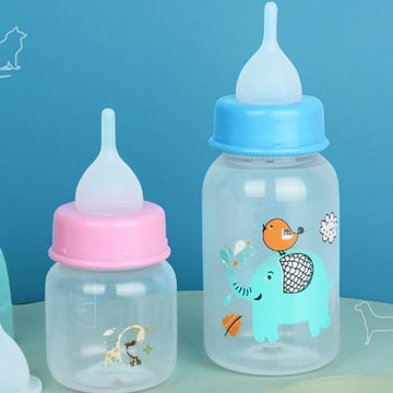 Mini Cat Dog Feeder 60ml/125ml Mini Nipple Feeding Bottle PP Cartoon Animals Nursing Bottle for Newborn Kittens Puppies